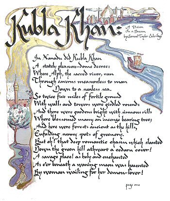 Kubla Khan Calligraphy