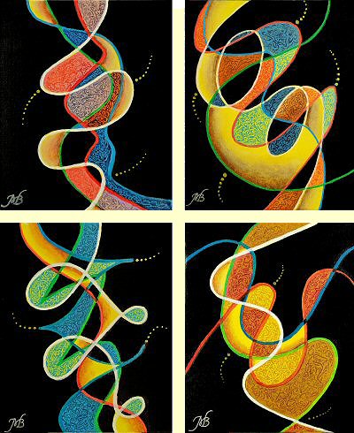 4 small
paintings
